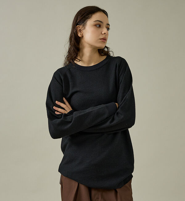 ABAHOUSE「【JEMORGAN/ジェーイーモーガン】CVCワッフル ラグラン裾ラウンドL S」|Tシャツ・カットソー|