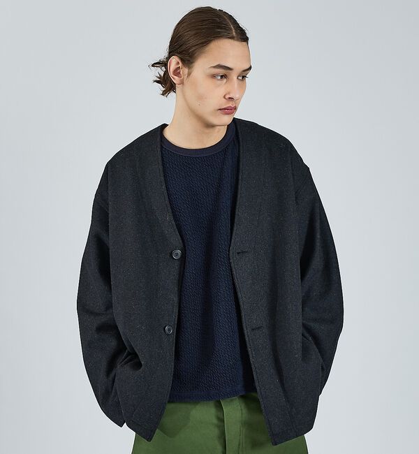 ABAHOUSE「【LUCEBER/ルースバー】 WOOL LINER COAT/ウールライナーコ」|ブルゾン・スタジャン|チャコールグレー