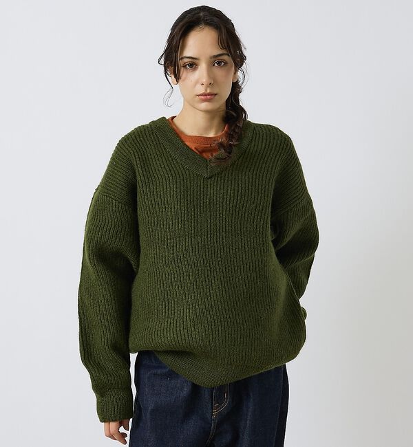 ABAHOUSE「【LUCEBER/ルースバー】MID G KNIT V NECK SWEATER」|ニット・セーター|