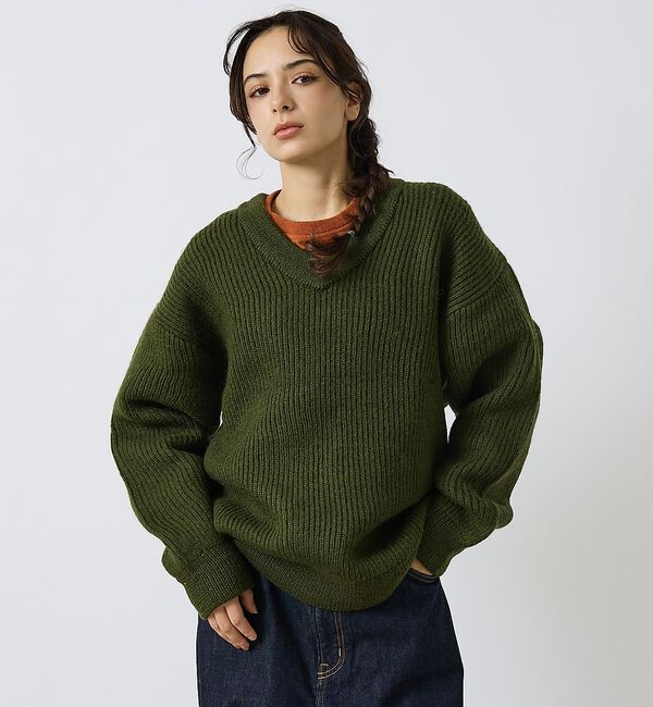 ABAHOUSE「【LUCEBER/ルースバー】MID G KNIT V NECK SWEATER」|ニット・セーター|