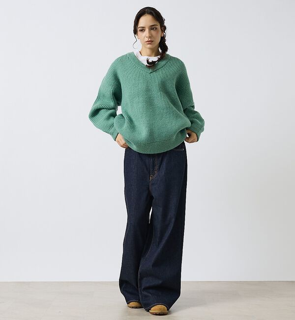 ABAHOUSE「【LUCEBER/ルースバー】MID G KNIT V NECK SWEATER」|ニット・セーター|