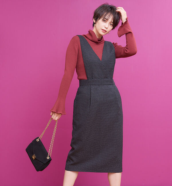 Rouge vif「刺子ドビージャンパースカート」|ワンピース|ブラック