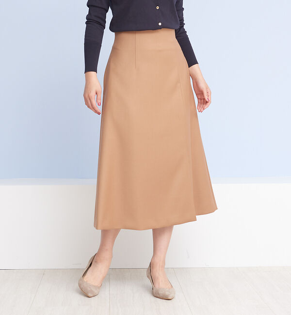 Rouge vif「スリットフレアミディスカート」|スカート|ベージュ