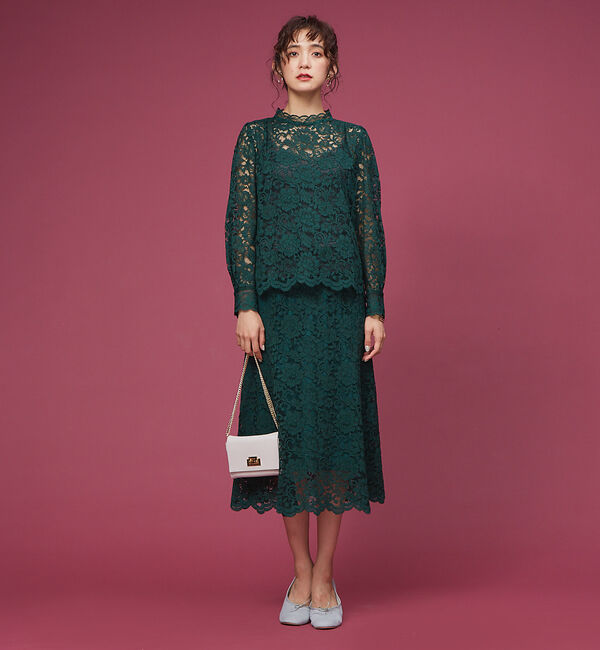 Rouge vif「カラーレーススカート」|スカート|