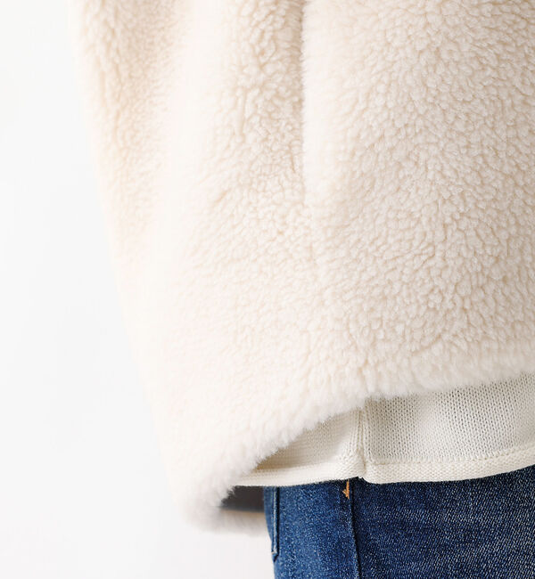 Rouge vif「【MICA&DEAL /マイカアンドディール】リバーシブルVボア/リバーシブル/」|ノーカラーコート|