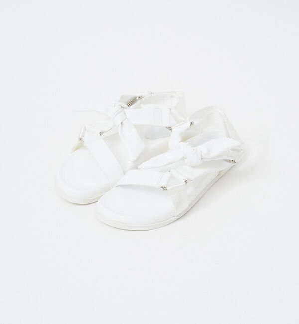 AU BANNISTER「【WEB限定】軽量/厚底 リボン スポーツ サンダル」|サンダル|ホワイト