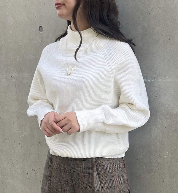 abahouse mavie「モックネックプルオーバー」|ニット・セーター|ホワイト