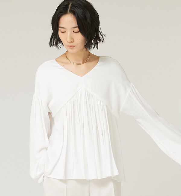 The Store by C' 「【COCUCA】【WEB限定】ギャザーブラウス」|シャツ・ブラウス|ホワイト