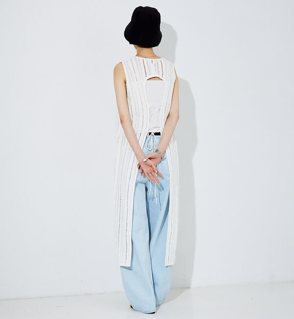 NOMINE「【iocus】ストライプレースバックオープントップス」|ワンピース|