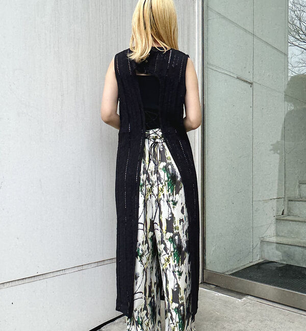 NOMINE「【iocus】ストライプレースバックオープントップス」|ワンピース|