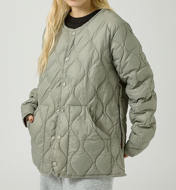 NOMINE「【TAION】キルティングクルーネック ダウンジャケット / ブルゾン」|ダウン|モスグリーン