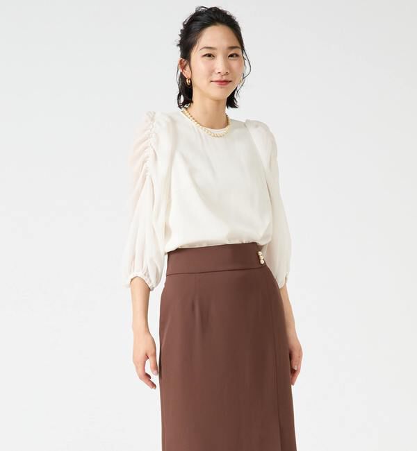 TIARA「シフォンスリーブトップス」|シャツ・ブラウス|アイボリー