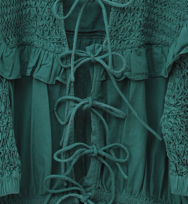 TIARA「【Sea New York】Casey Hand Smocked Tie Front Top/RS23-041」|シャツ・ブラウス|