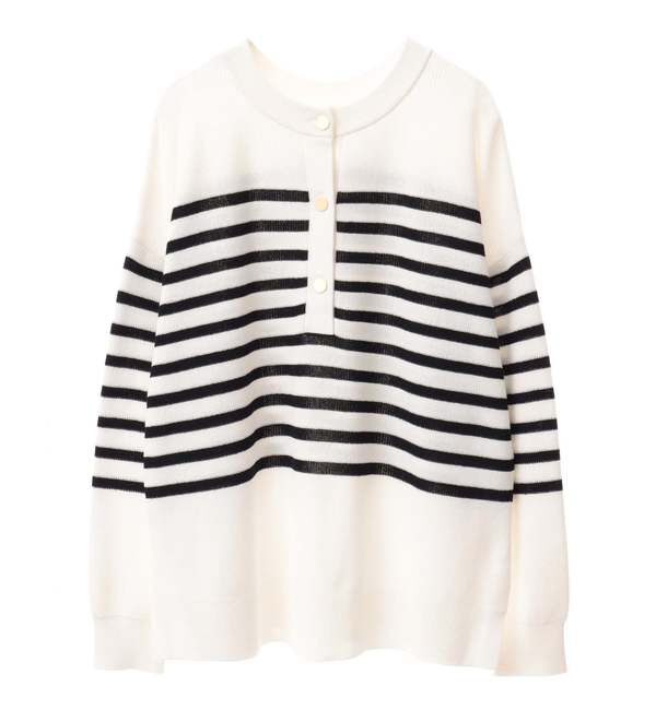 TIARA「ヘンリーネック片畦ニット」|ニット・セーター|