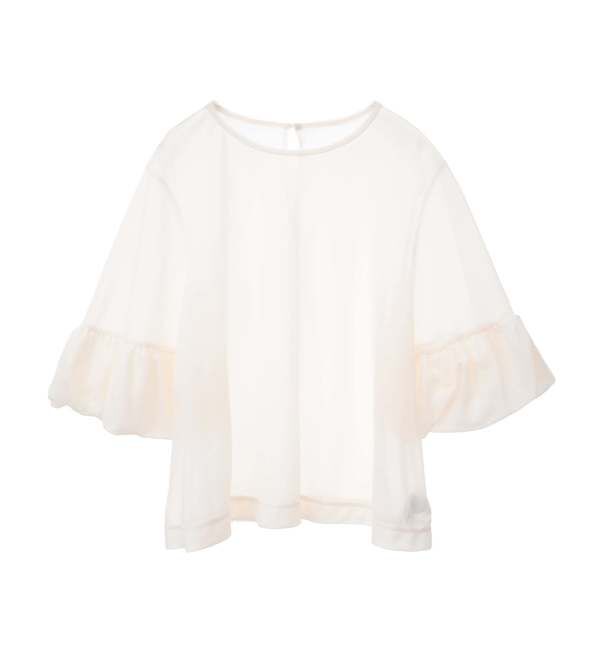 TIARA「フリルトリミングチュールブラウス 」|Tシャツ・カットソー|