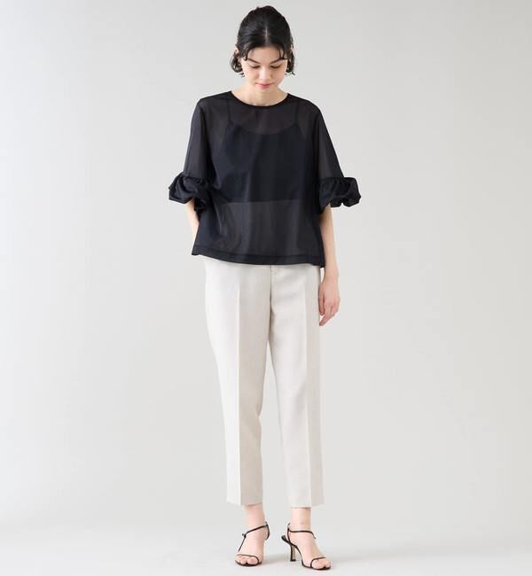 TIARA「フリルトリミングチュールブラウス 」|Tシャツ・カットソー|