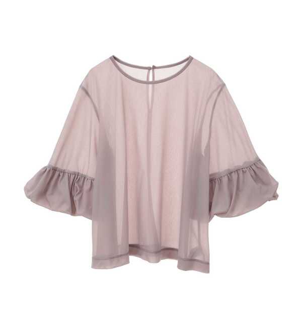 TIARA「フリルトリミングチュールブラウス 」|Tシャツ・カットソー|