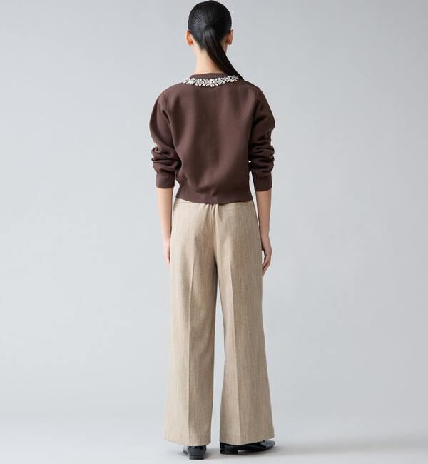 TIARA「ビジューネックカーディガン」|カーディガン|