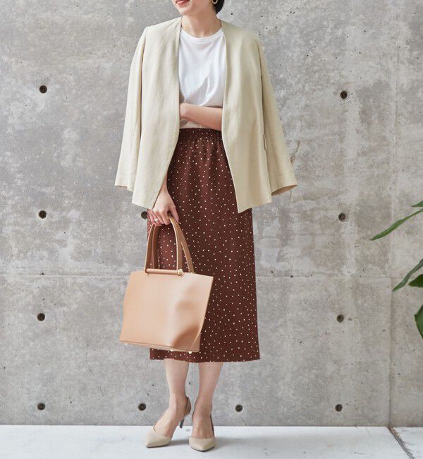 Liesse「麻混シンプルノーカラージャケット」|ノーカラージャケット|