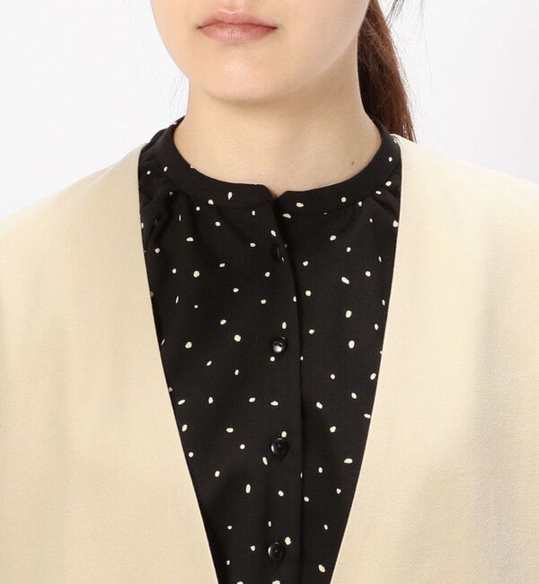 Liesse「麻混シンプルノーカラージャケット」|ノーカラージャケット|