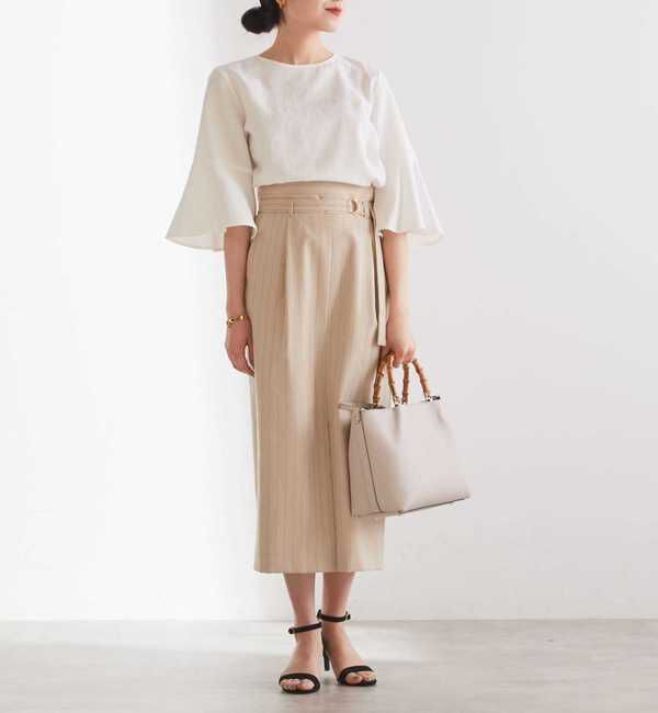 Liesse「ベルテッドロングタイトスカート（セットアップ対応可）」|スカート|