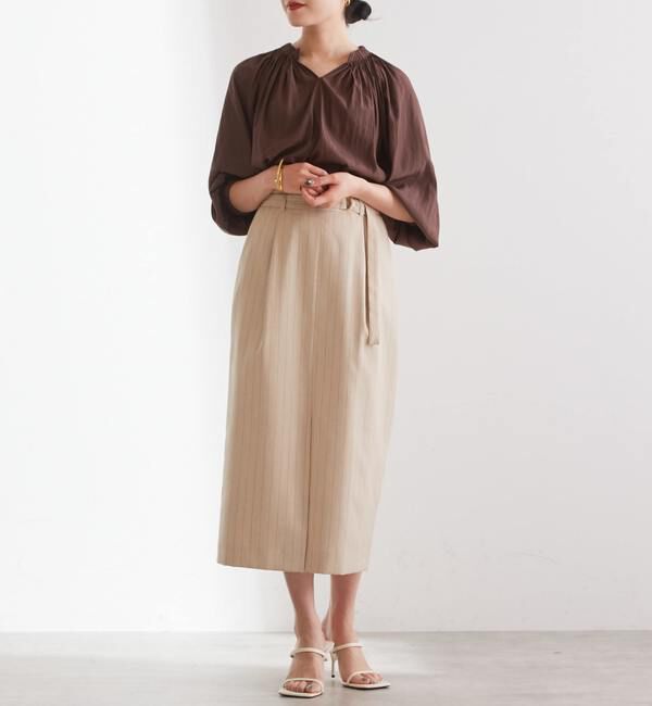 Liesse「ベルテッドロングタイトスカート（セットアップ対応可）」|スカート|