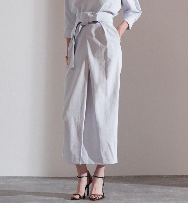 Liesse「バイカラーリボンスカート」|スカート|アイスブルー