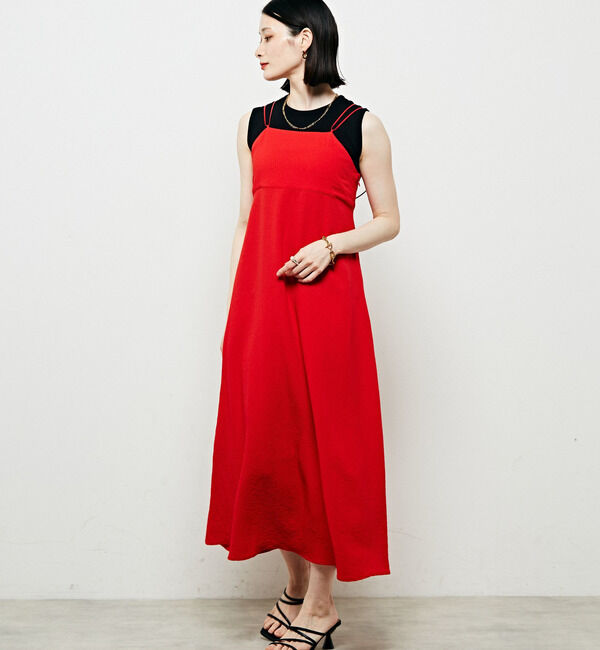 SOFFITTO「バックデザインキャミワンピース」|ワンピース|レッド