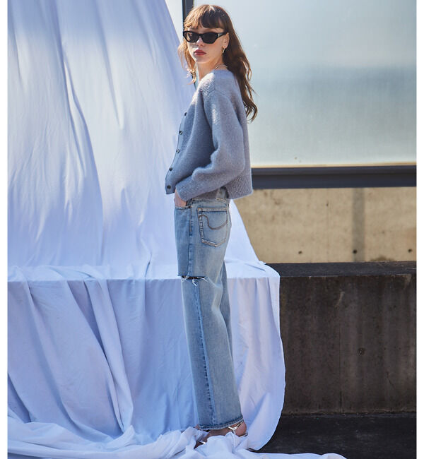 Soffitto「前後2WAYフィルムラメニット」|カーディガン|