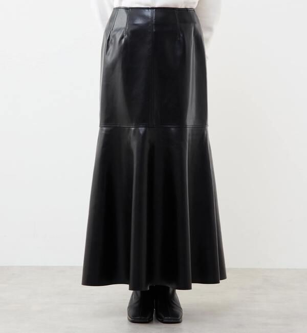 Soffitto「合成皮革ペンシルスカート」|スカート|ブラック