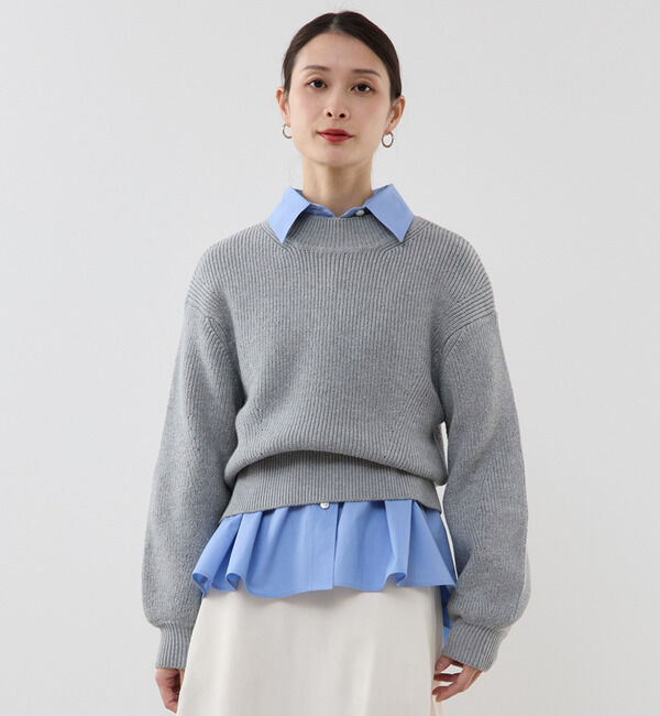 Soffitto「片畦編みニット」|ニット・セーター|トップグレー