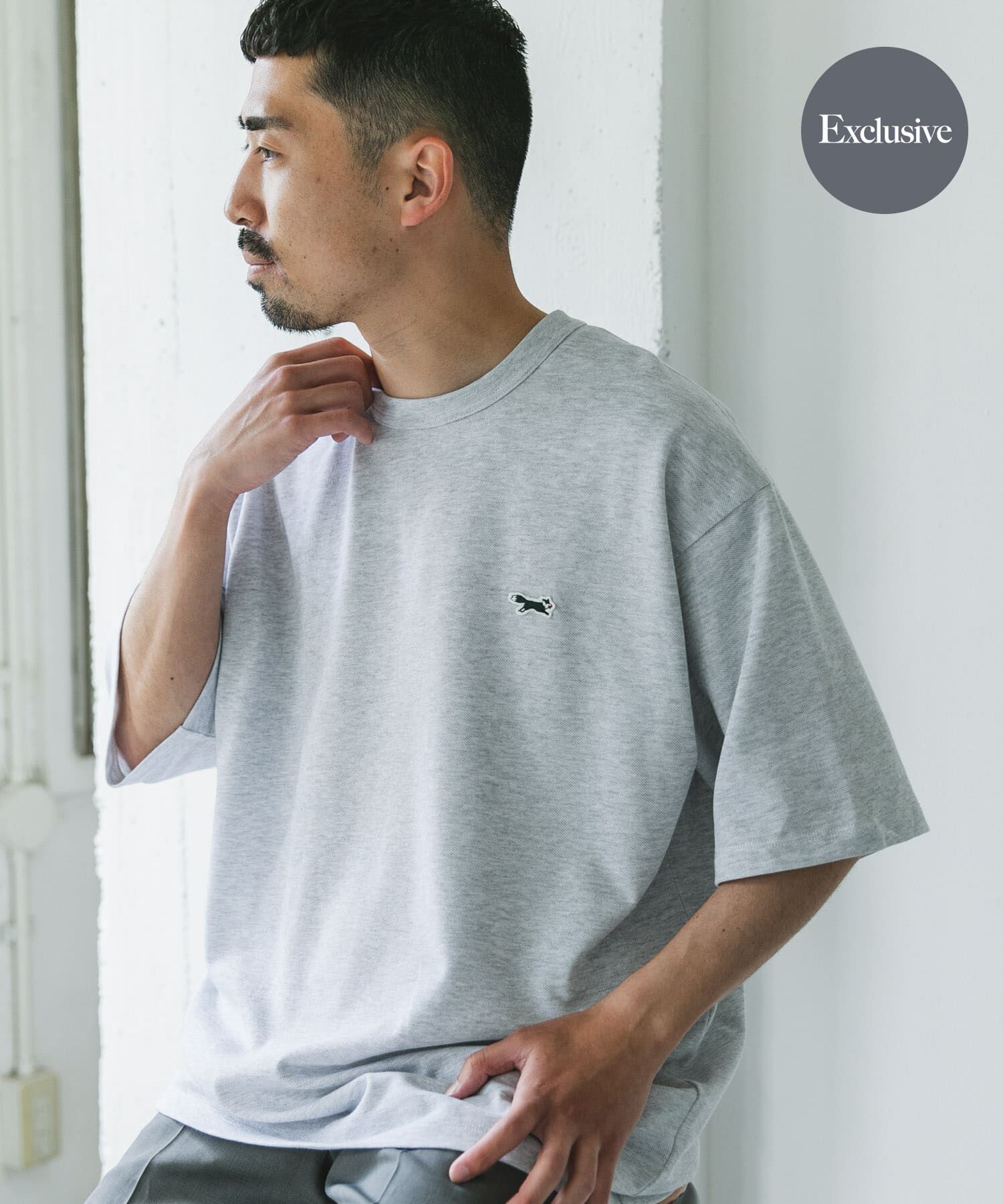 URBAN RESEARCH DOORS「『XLサイズ/WEB限定』『別注』PENNEYS&times;DOORS　THEFOX 鹿の子ショートスリーブT」|Tシャツ・カットソー|ライトグレー
