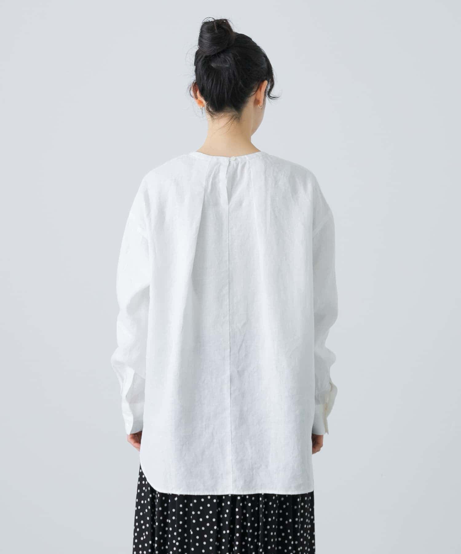 かぐれ「リネンクルーネックプルオーバー」|シャツ・ブラウス|