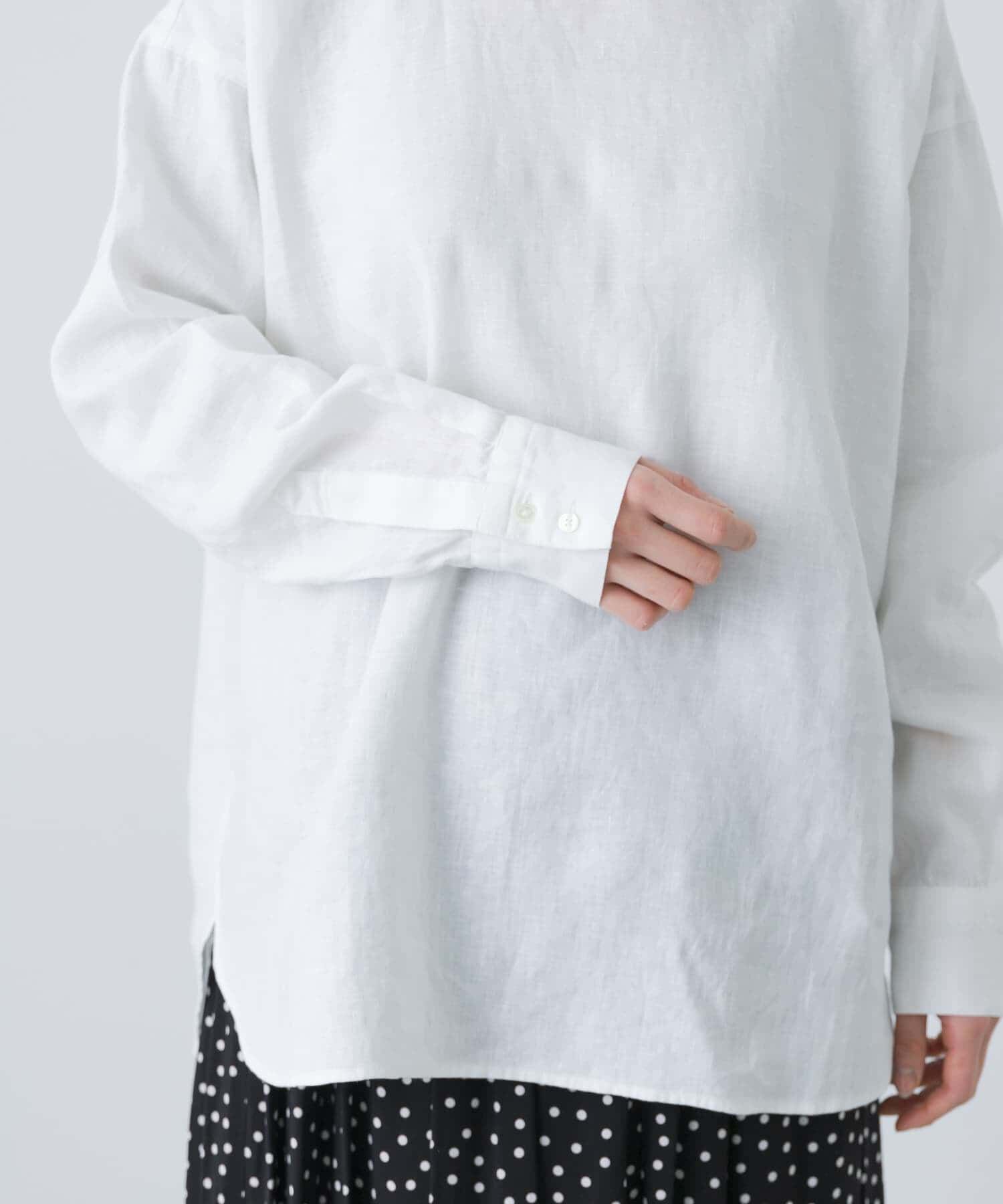 かぐれ「リネンクルーネックプルオーバー」|シャツ・ブラウス|