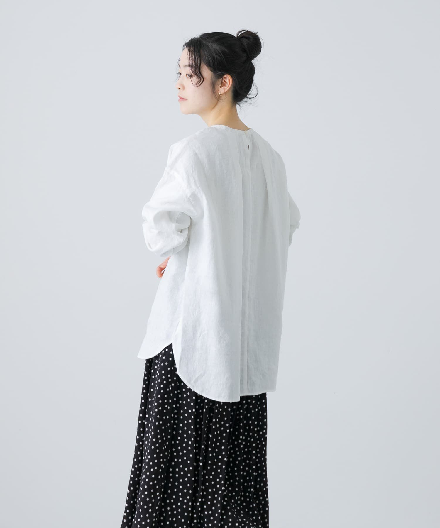 かぐれ「リネンクルーネックプルオーバー」|シャツ・ブラウス|