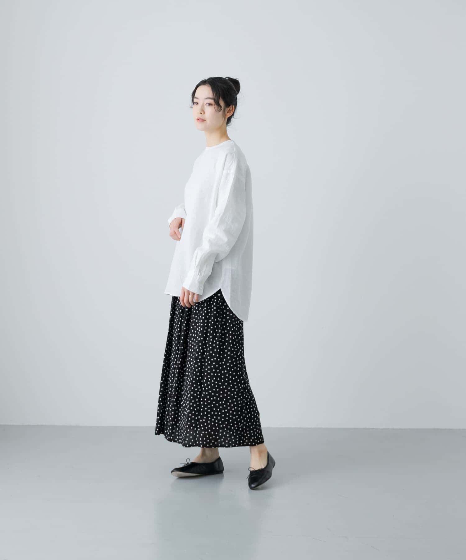 かぐれ「リネンクルーネックプルオーバー」|シャツ・ブラウス|