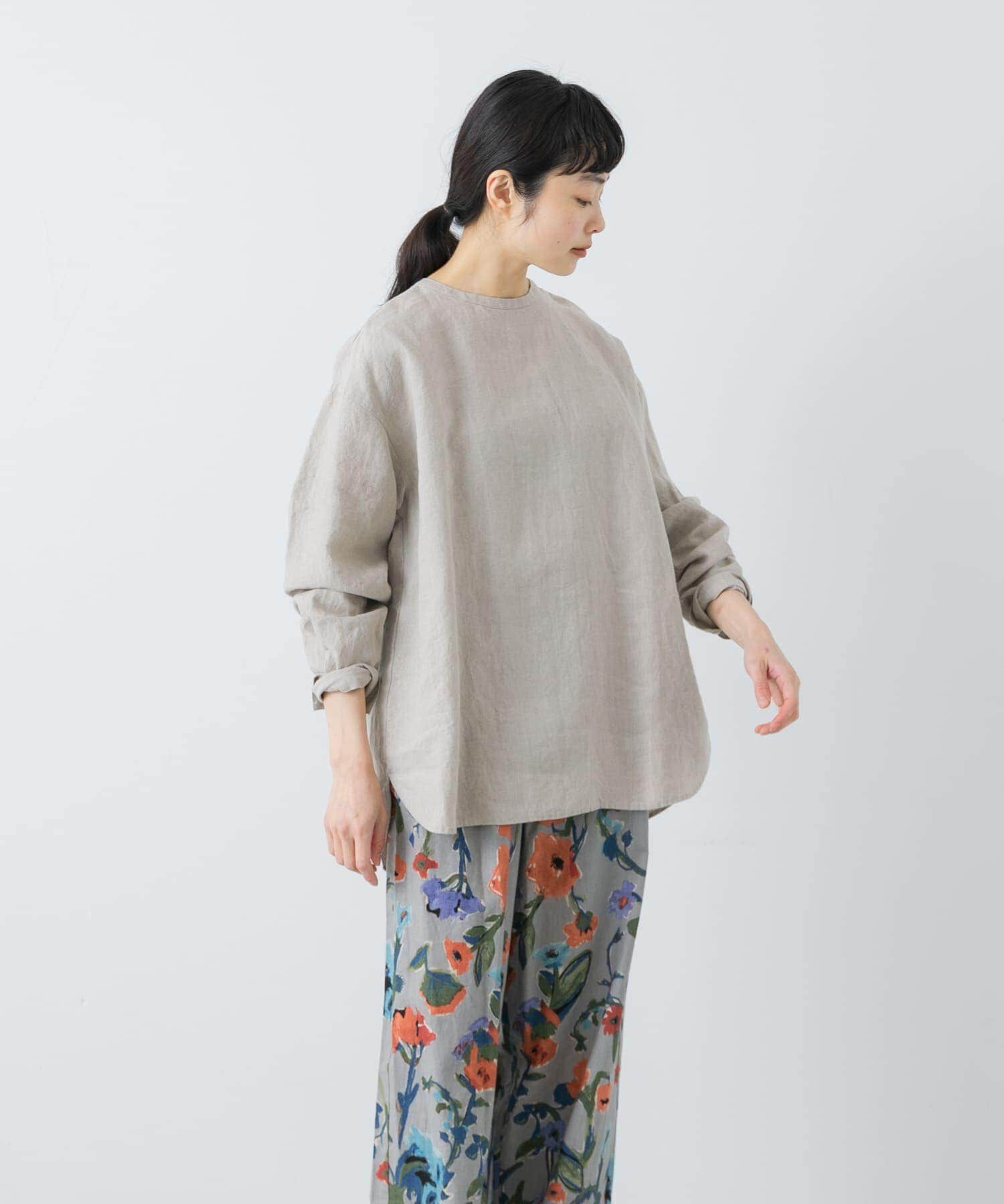 かぐれ「リネンクルーネックプルオーバー」|シャツ・ブラウス|