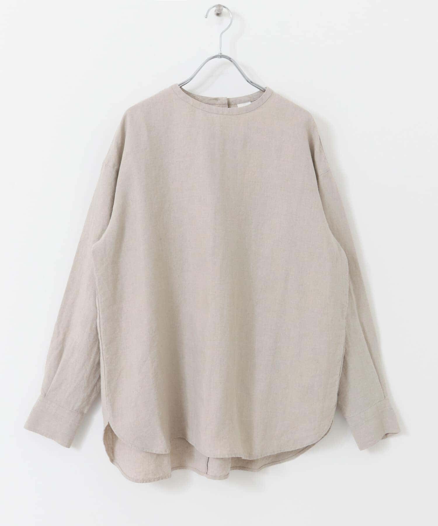 かぐれ「リネンクルーネックプルオーバー」|シャツ・ブラウス|