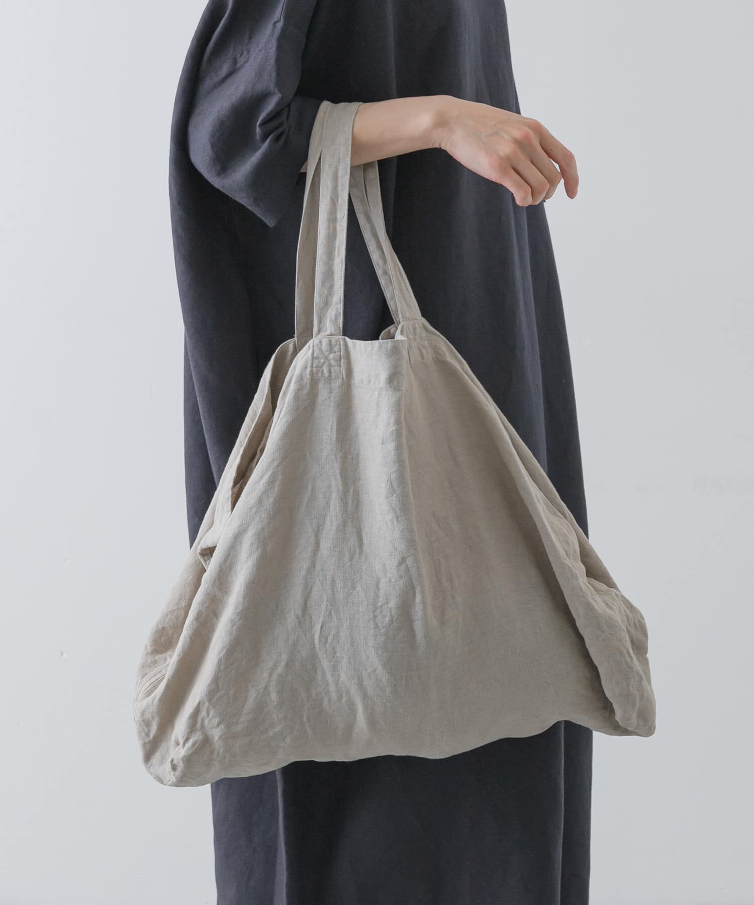 かぐれ「リネンビッグトートバッグ」|トートバッグ|ベージュ