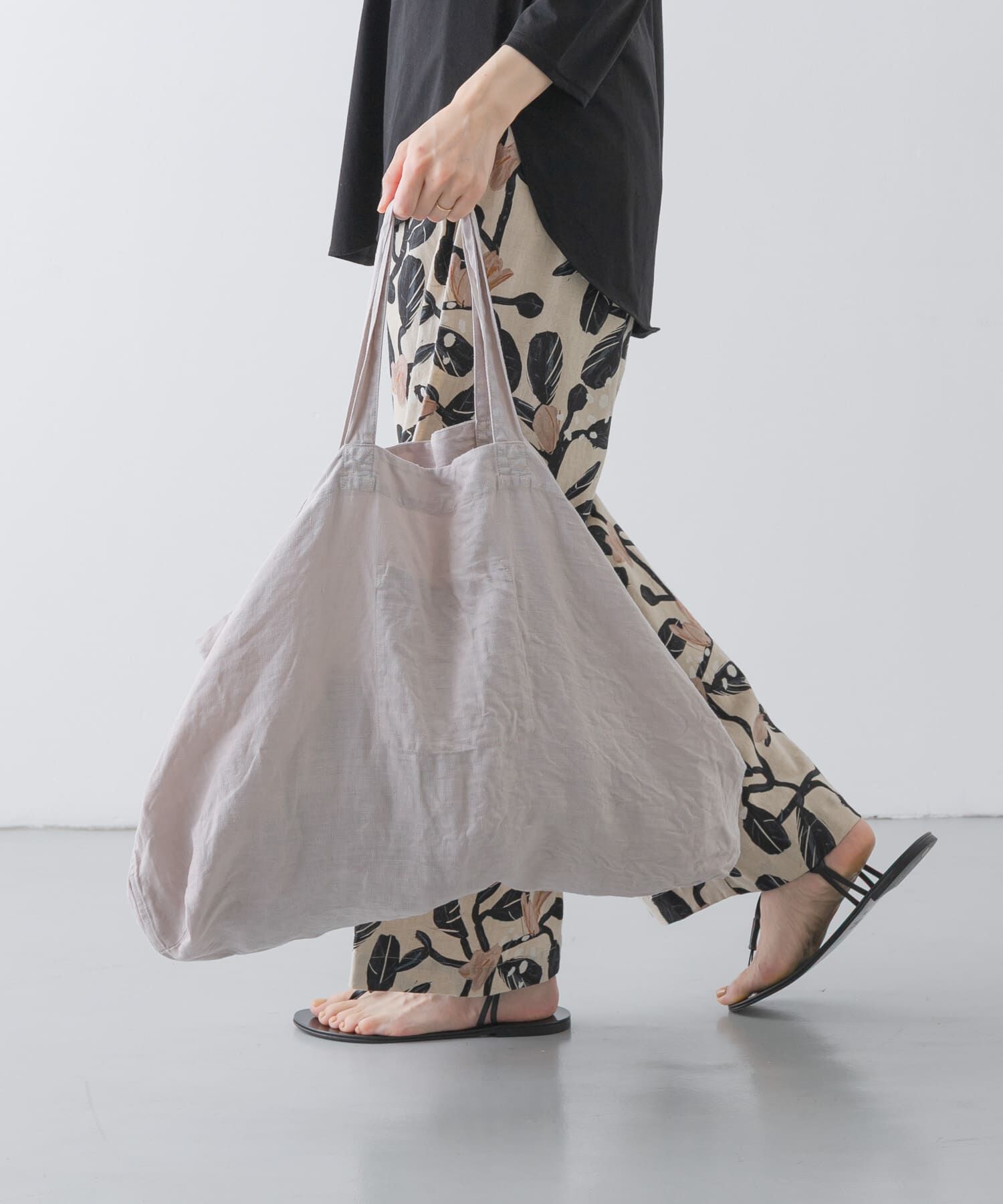 かぐれ「リネンビッグトートバッグ」|トートバッグ|ピンク