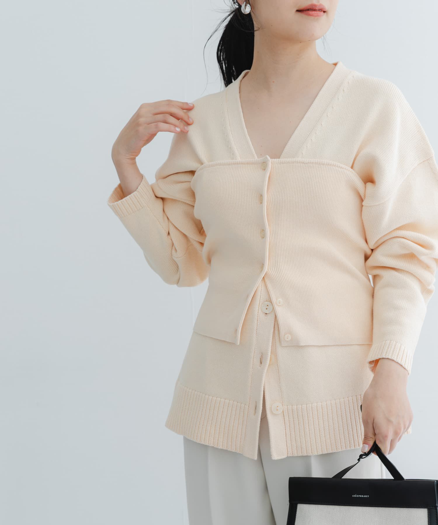 URBAN RESEARCH ROSSO「ウエストシェイプカーディガン」|カーディガン|アイボリー