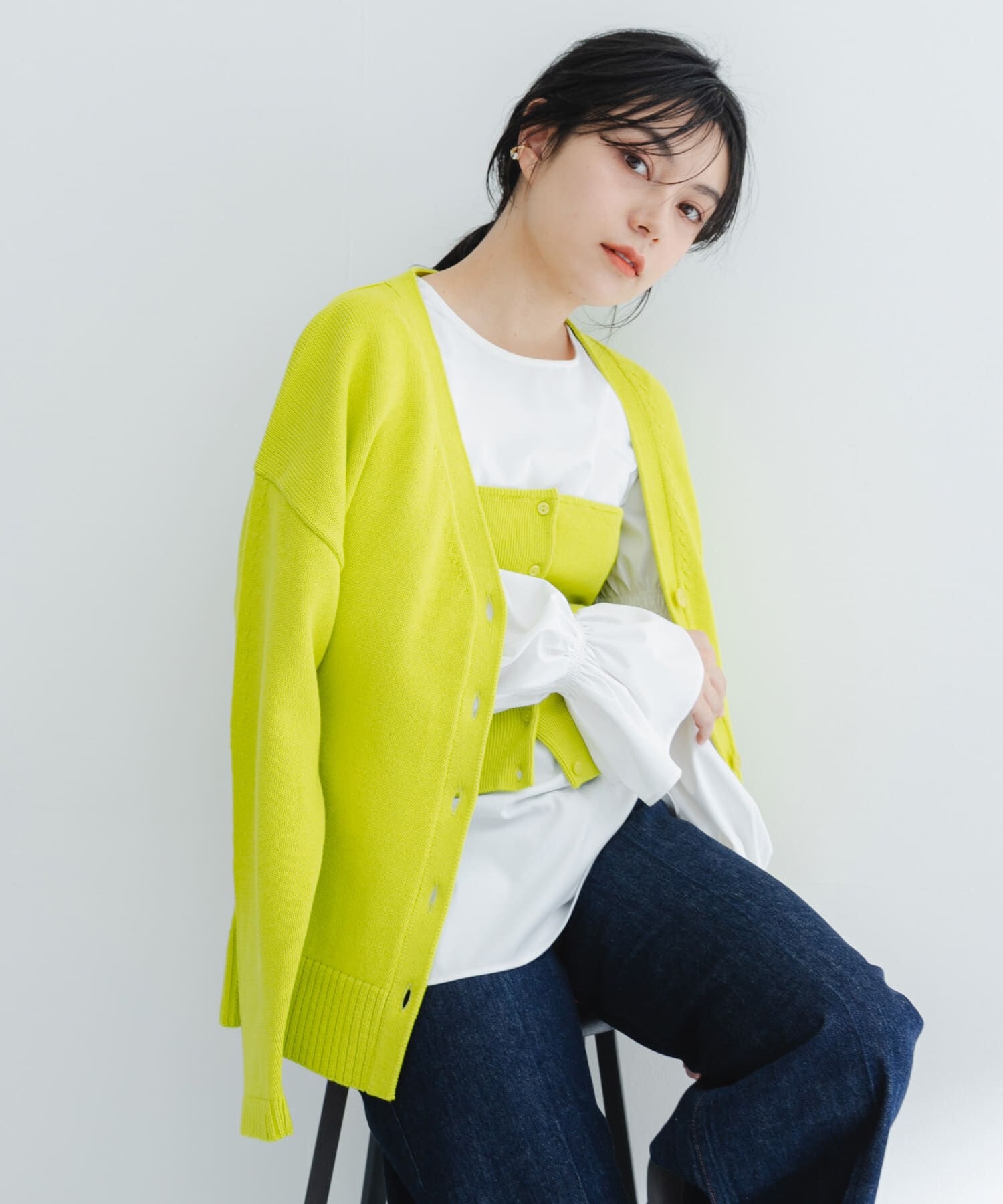 URBAN RESEARCH ROSSO「ウエストシェイプカーディガン」|カーディガン|イエロー