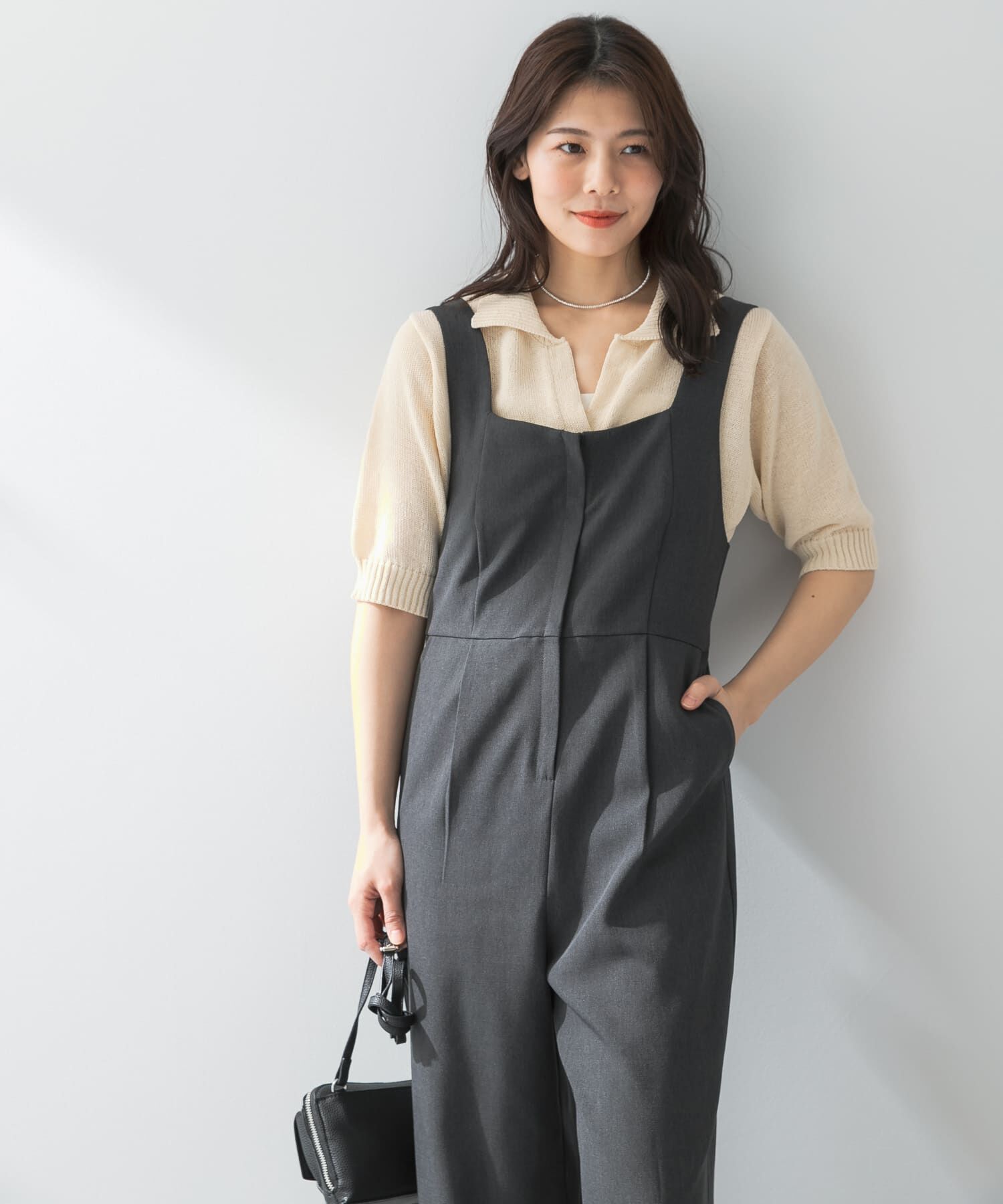 URBAN RESEARCH ROSSO「F by ROSSO　イージーケアワイドストレートオールインワン」|スカート|