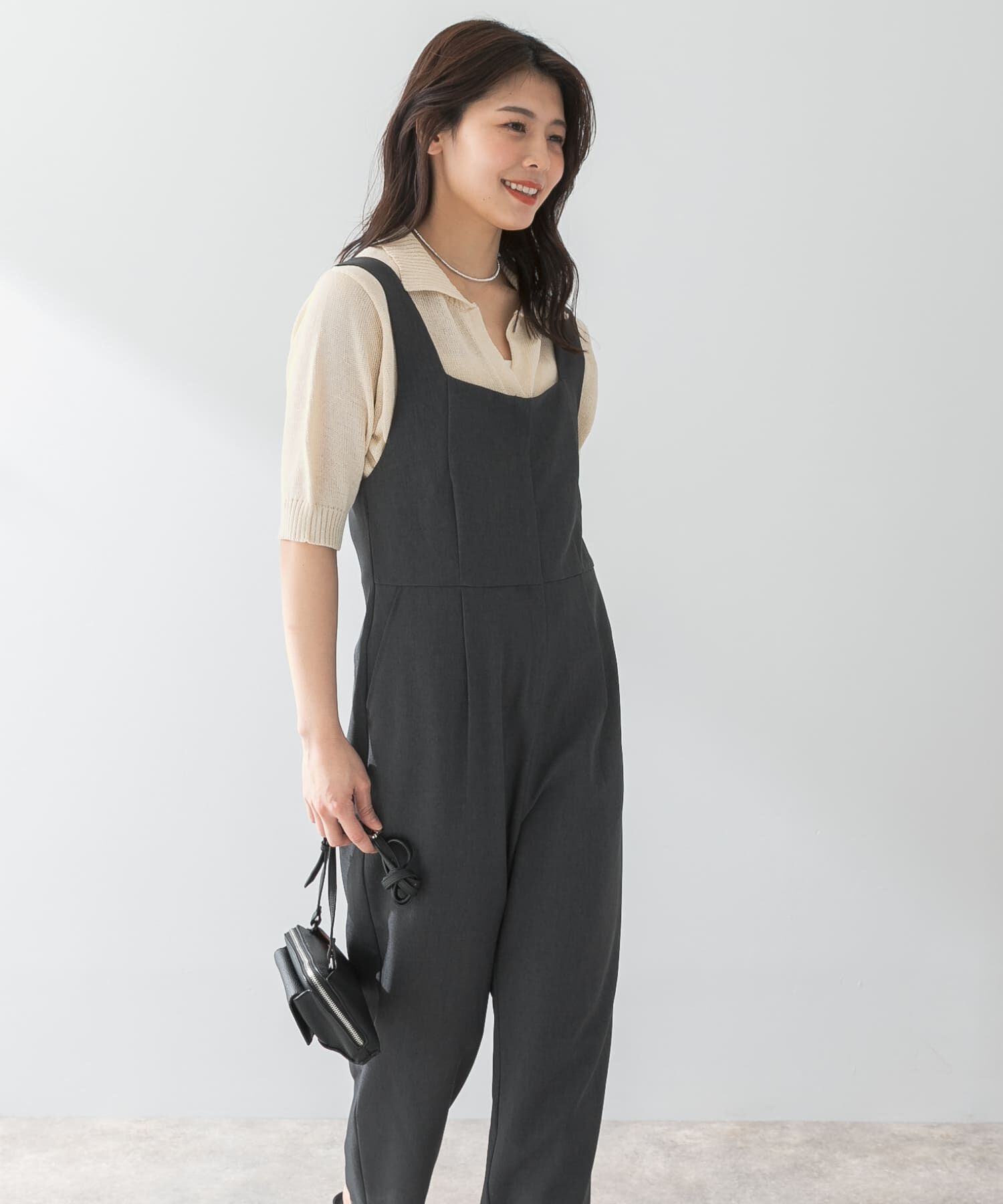 URBAN RESEARCH ROSSO「F by ROSSO　イージーケアワイドストレートオールインワン」|スカート|