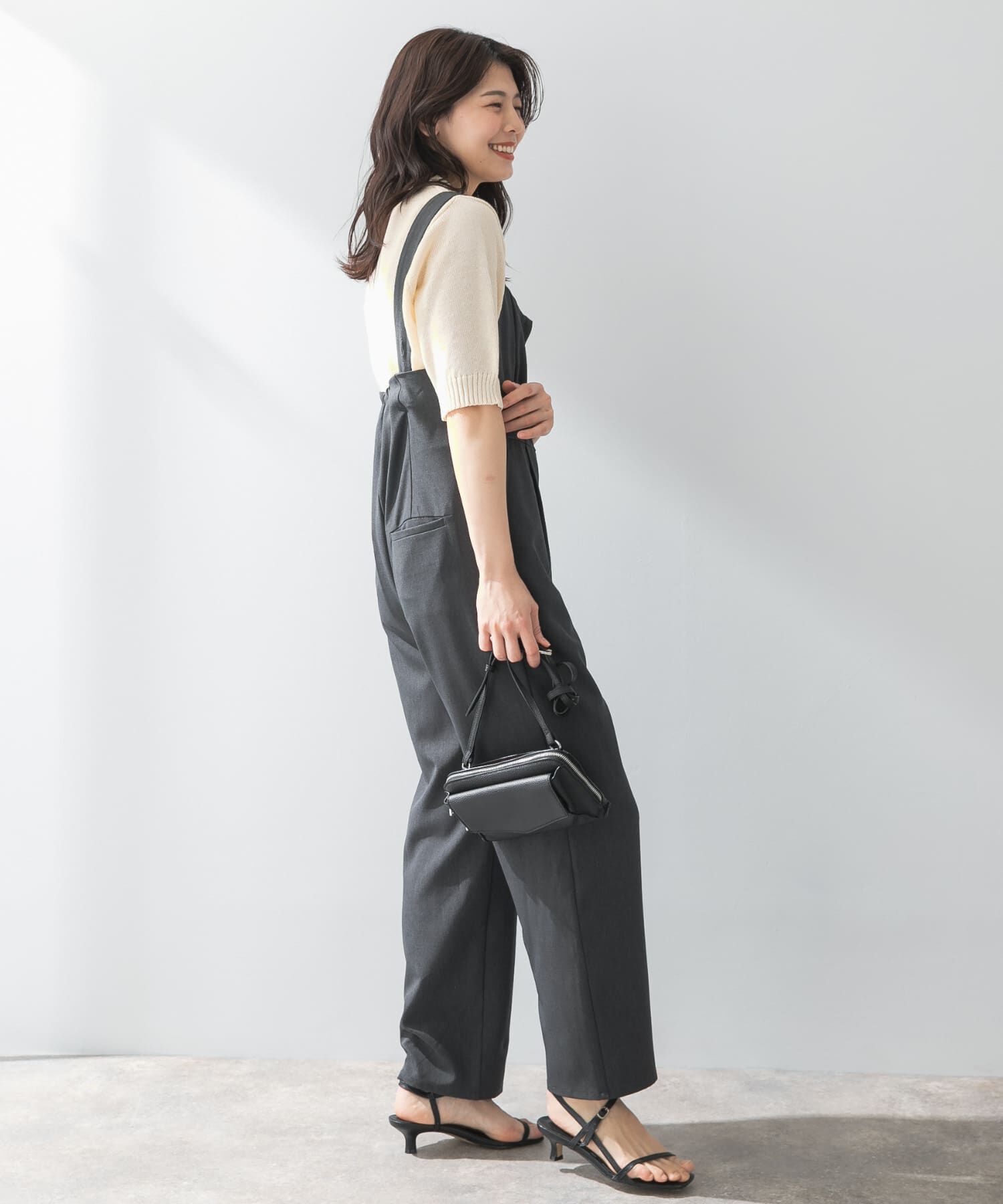 URBAN RESEARCH ROSSO「F by ROSSO　イージーケアワイドストレートオールインワン」|スカート|