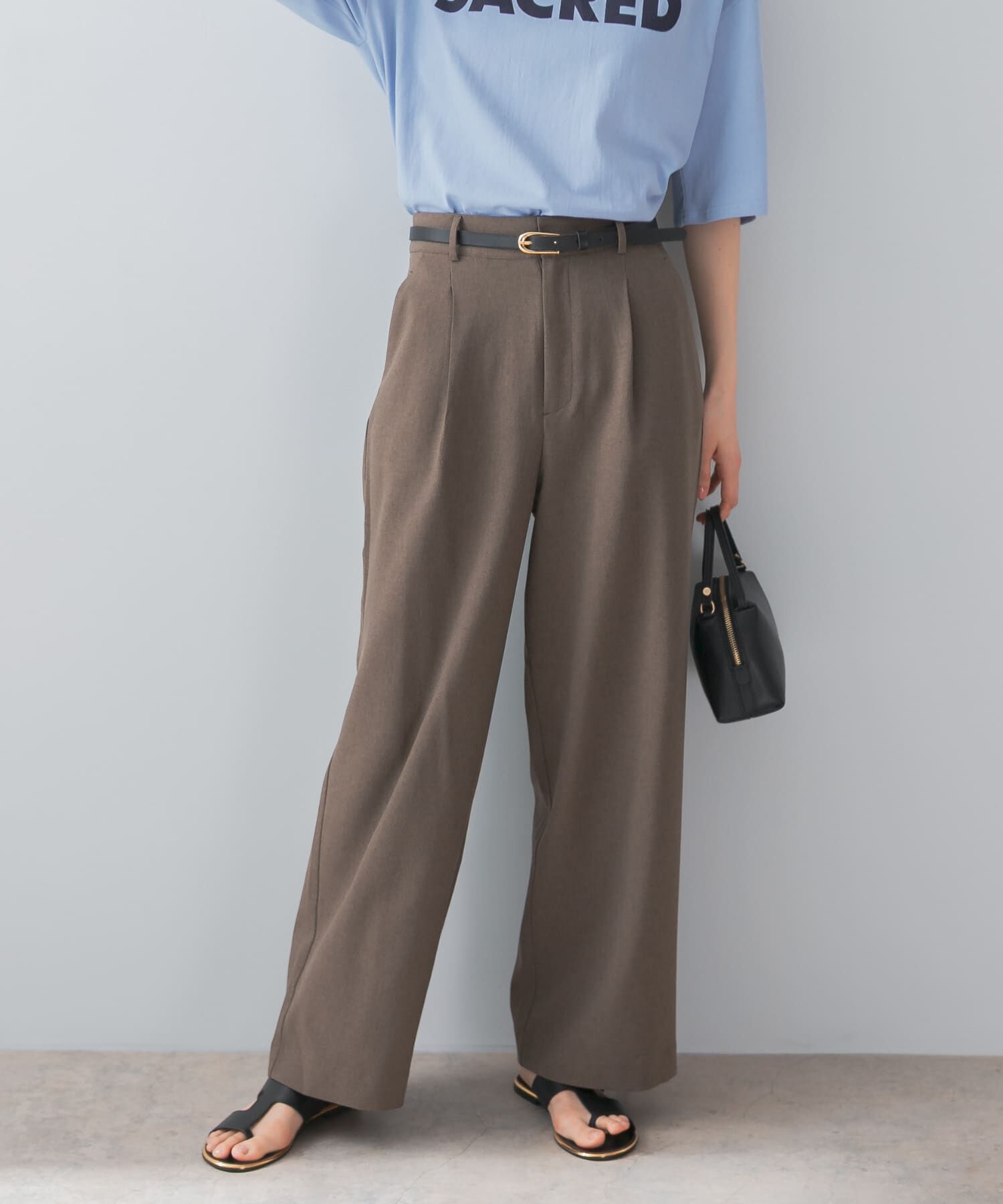 URBAN RESEARCH ROSSO「『UR TECH DRYLUXE』F by ROSSO　タックワイドパンツ」|その他|