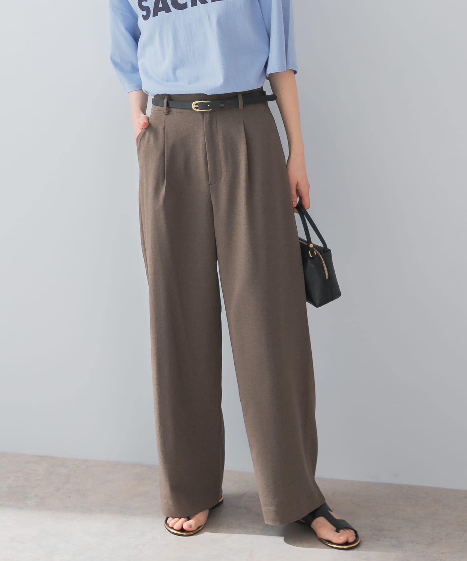 URBAN RESEARCH ROSSO「『UR TECH DRYLUXE』F by ROSSO　タックワイドパンツ」|その他|