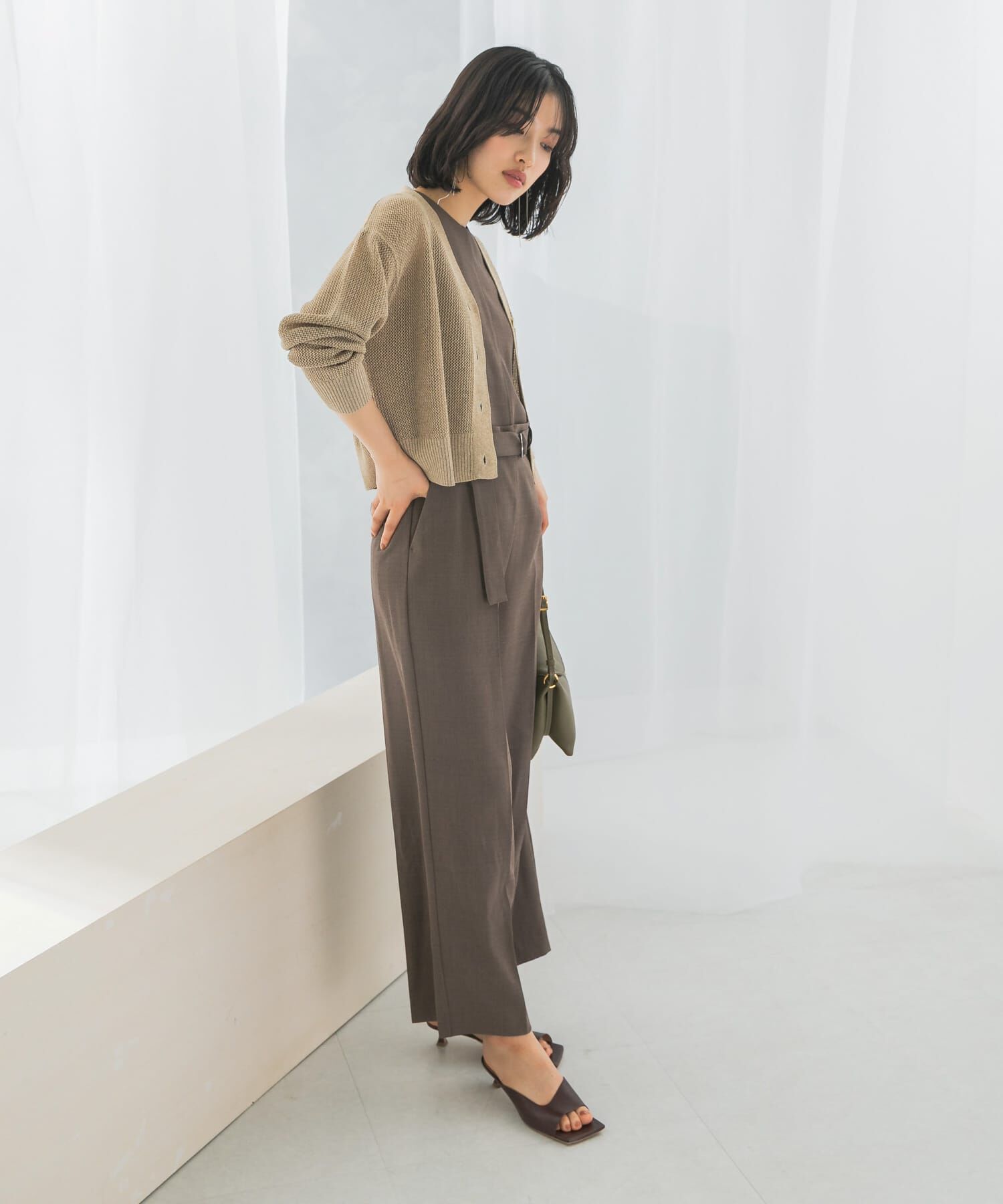 URBAN RESEARCH ROSSO「ベルト付サマーツイードオールインワン」|スカート|