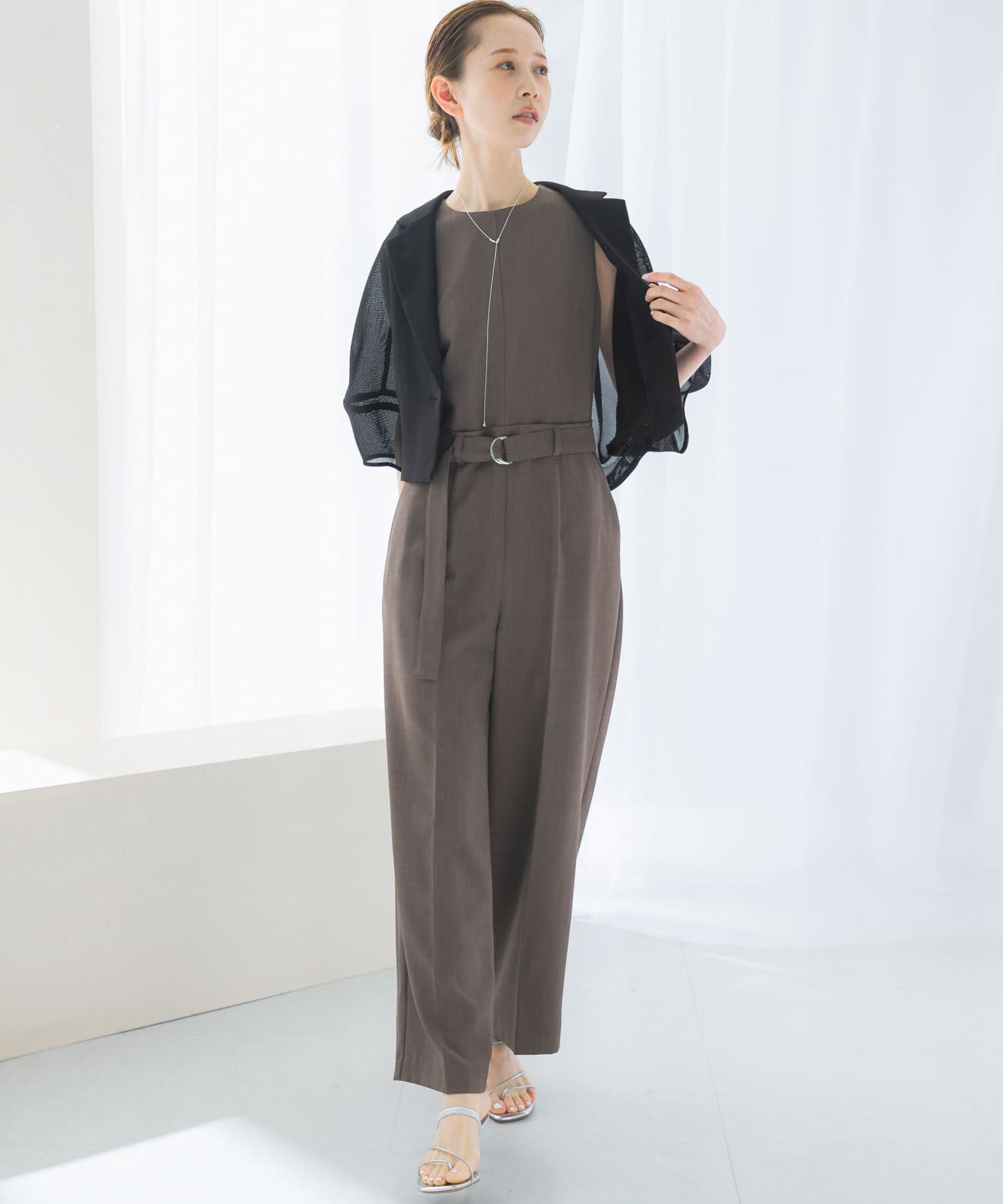 URBAN RESEARCH ROSSO「ベルト付サマーツイードオールインワン」|スカート|