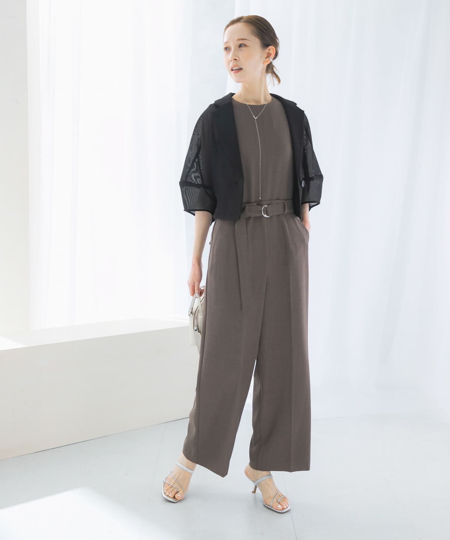 URBAN RESEARCH ROSSO「ベルト付サマーツイードオールインワン」|スカート|